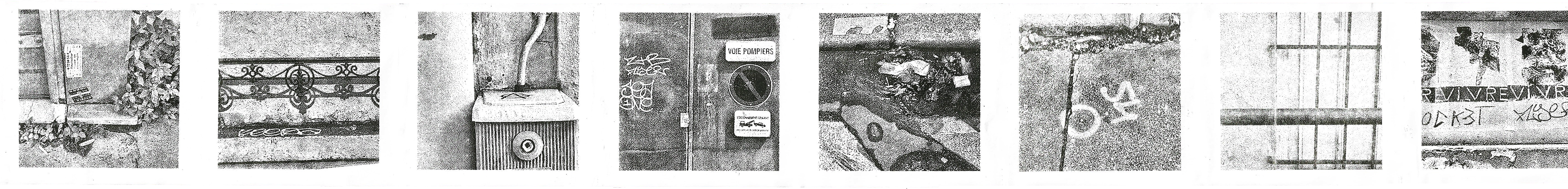 scan du verso de l'éditionn, galerie de photos de rue en noir et blanc