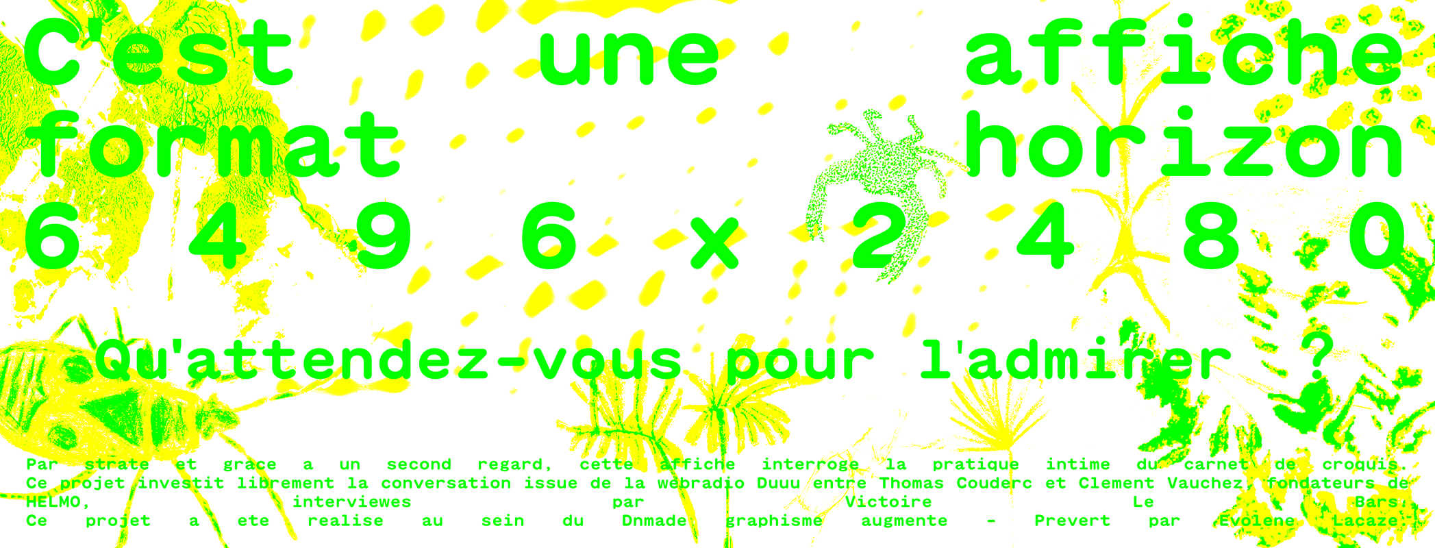 affiche horizon bichromie jaune et vert