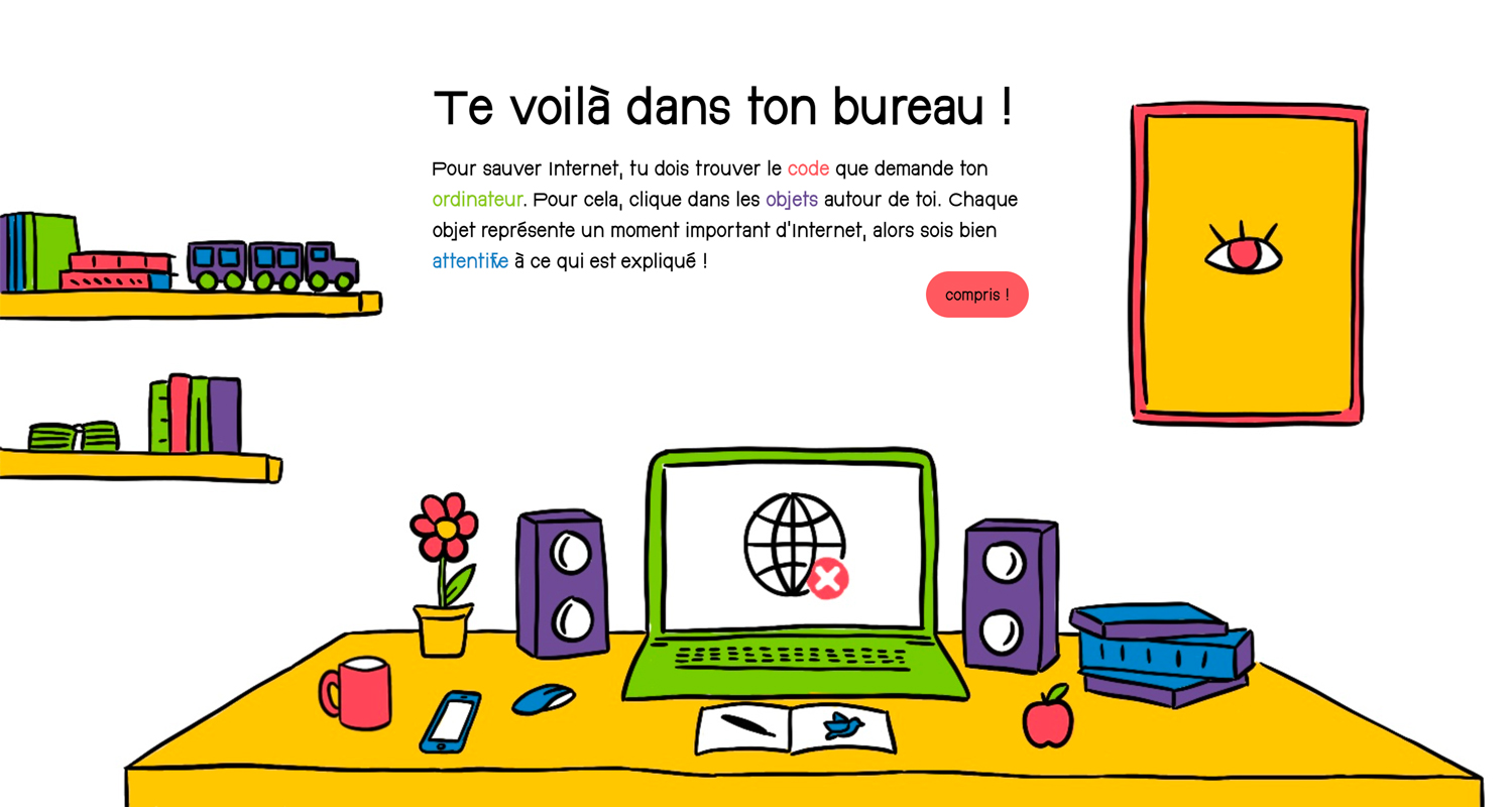 screen minisite page accueil bureau jaune