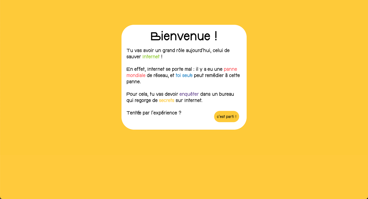 screen minisite page bienvenue jaune